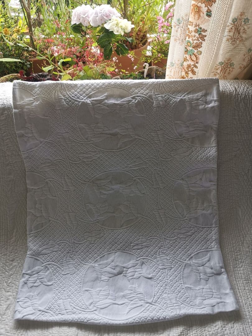 ヴィンテージ ピケドプロヴァンス チューリップ 百合風 花織肉厚クッションカバー