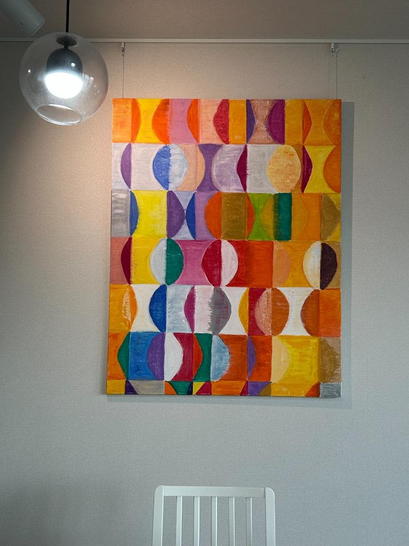 インテリアアート原画 1枚のみ縦116.7cmx横91cm 壁掛 画鋲OK.軽量