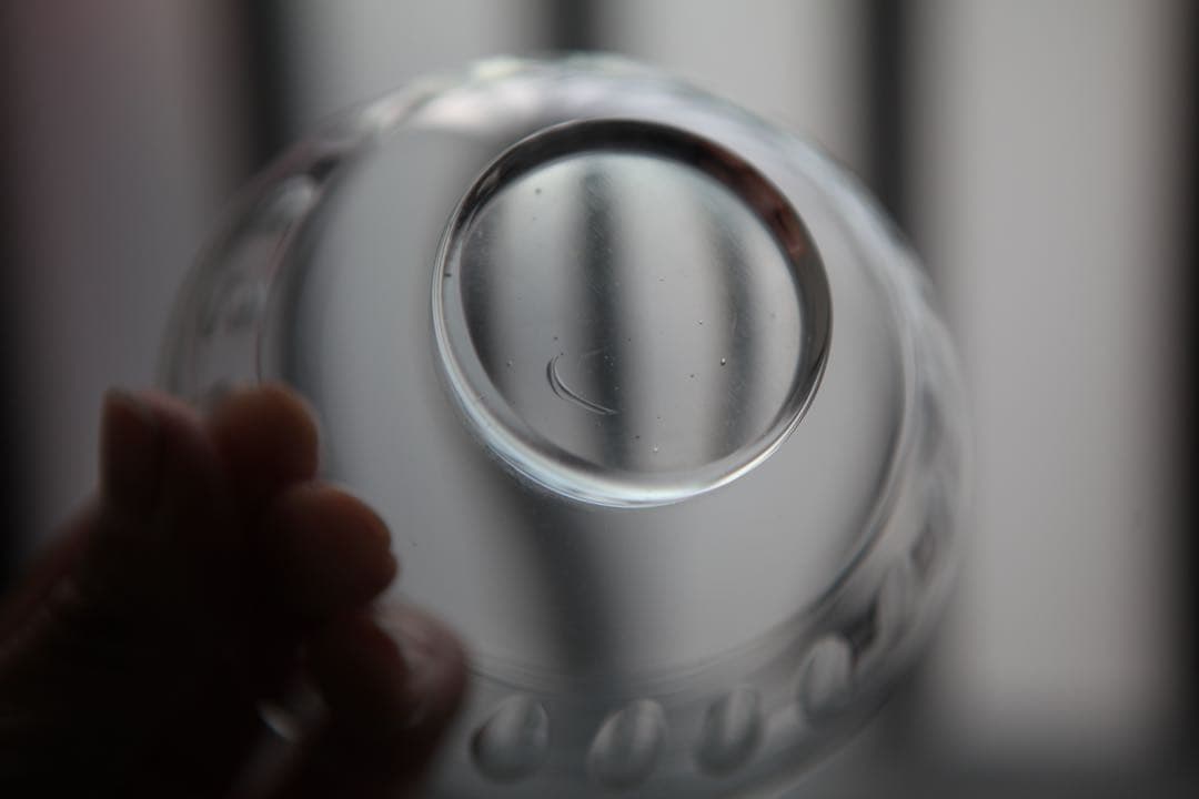 古道具　戦前　大正　昭和初期　蓋付ガラス碗　レア　B