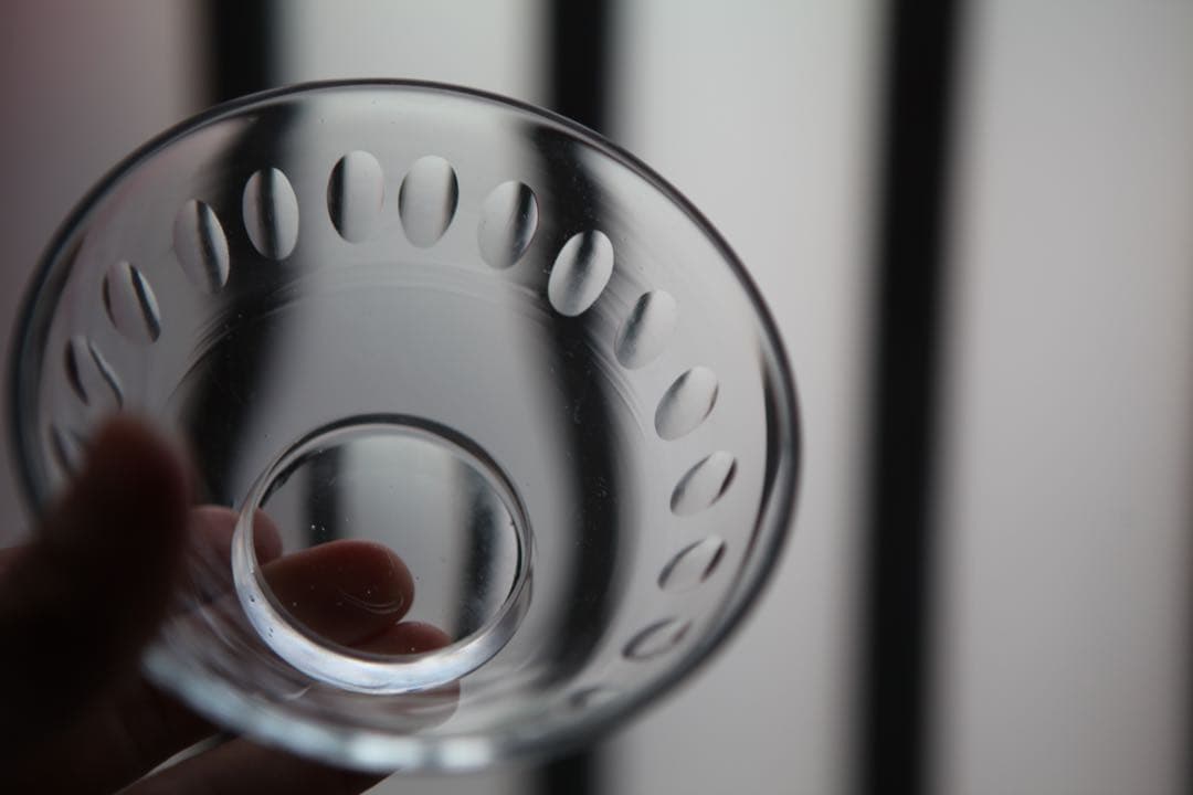 古道具　戦前　大正　昭和初期　蓋付ガラス碗　レア　B