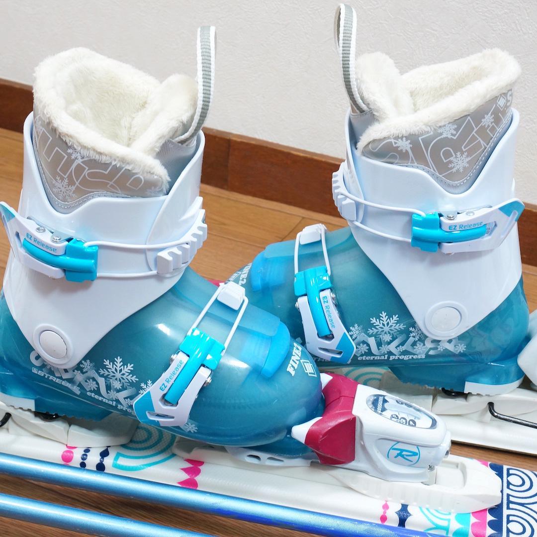 メンテ済 104cm 靴18cm ROSSIGNOL スキーセット