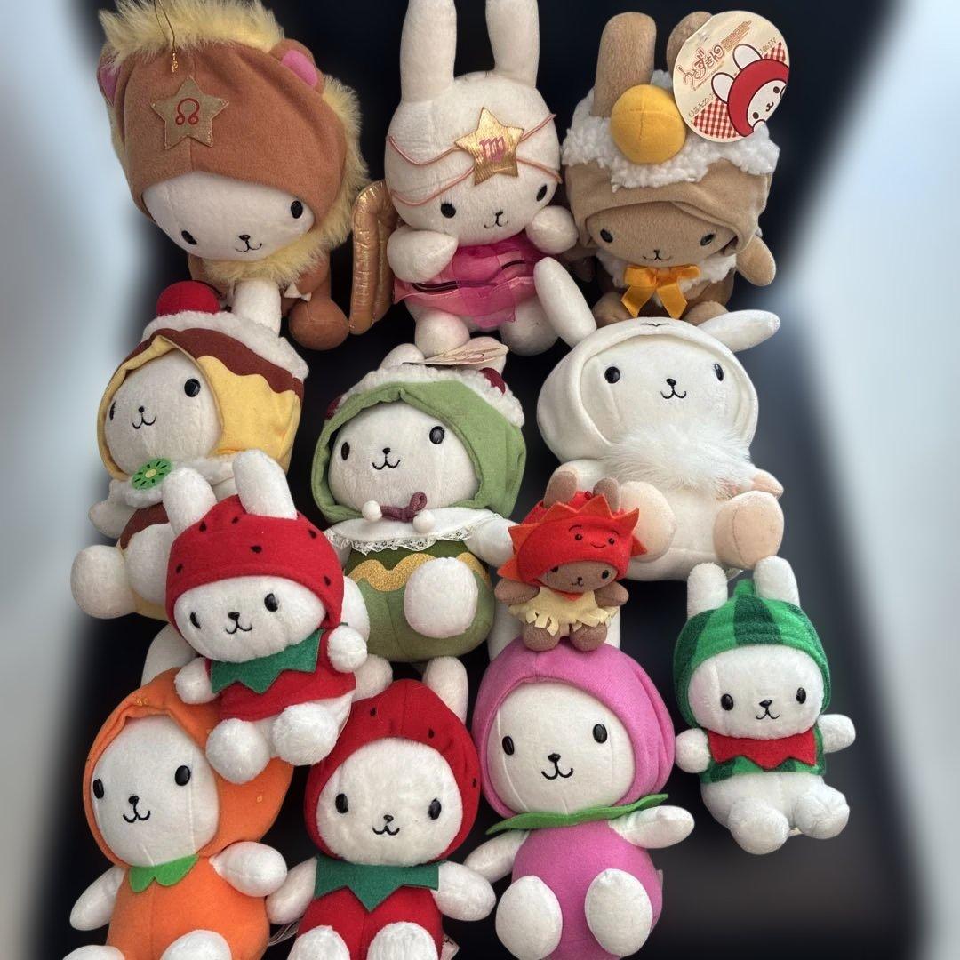 左下！平成レトロうさずきんぬいぐるみ 12体セット