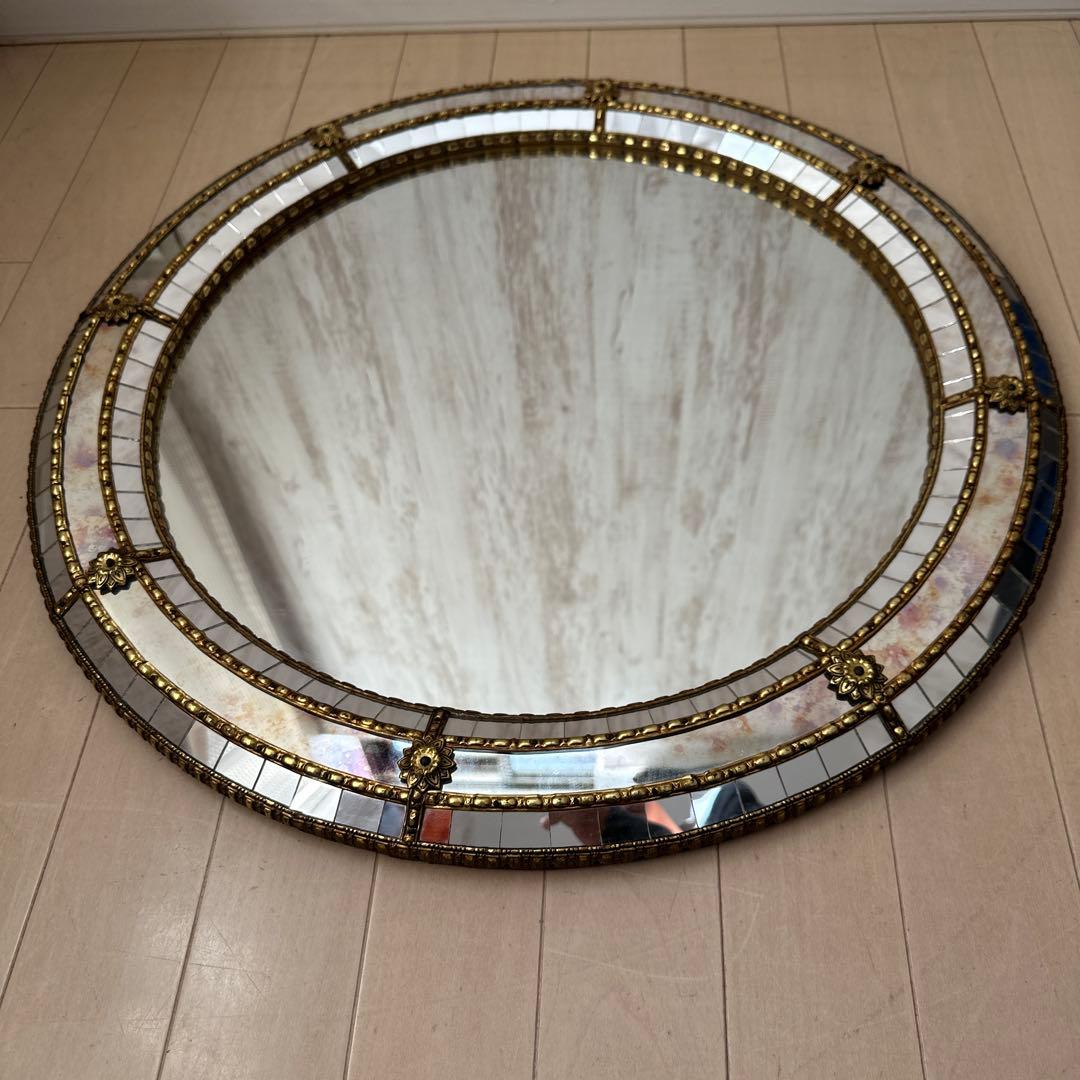 【超希少】高級 スペイン製 アンティーク 鏡 ミラー ヴィンテージ