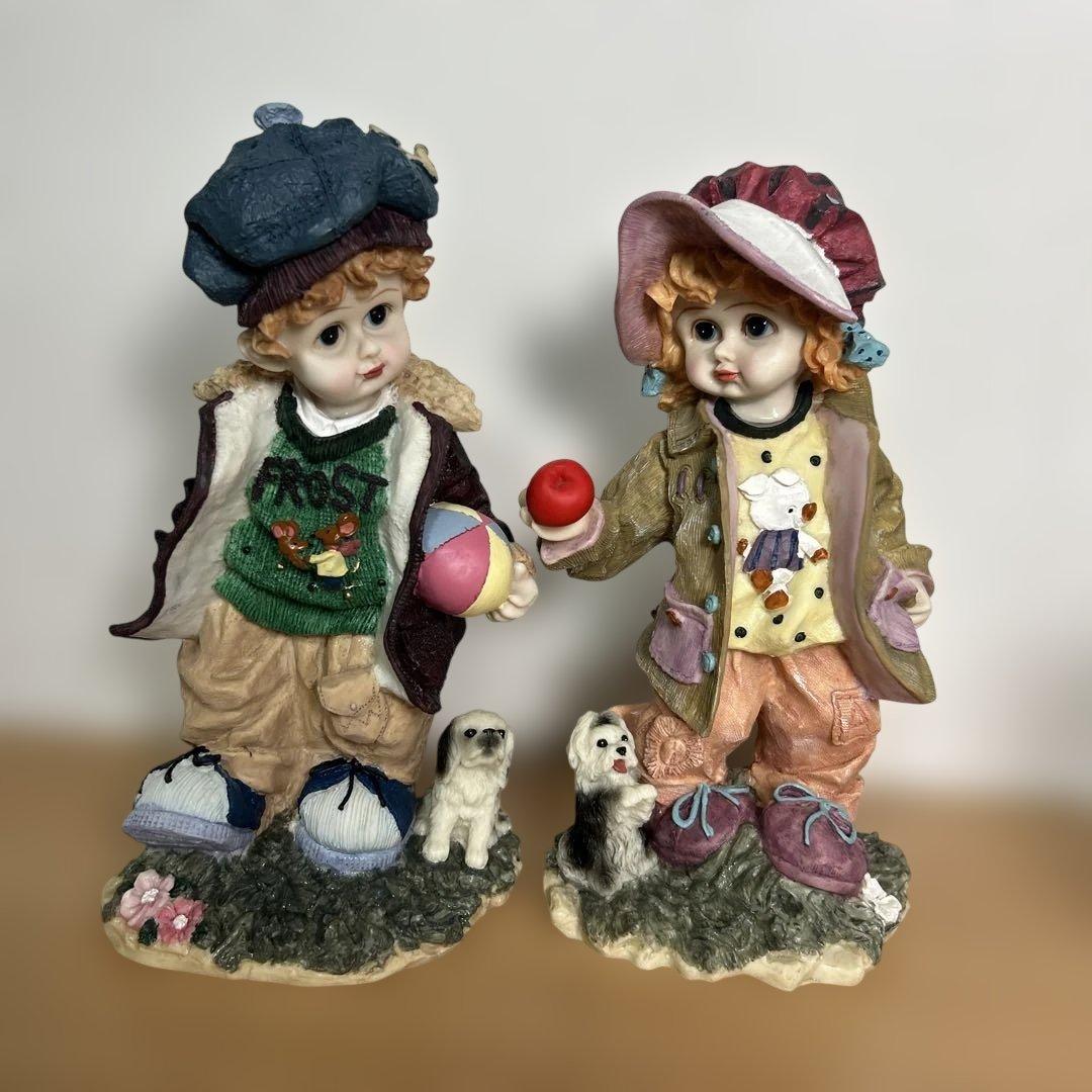 自宅保管品　美品　アンティーク　男の子女の子　人形　ドール　置物