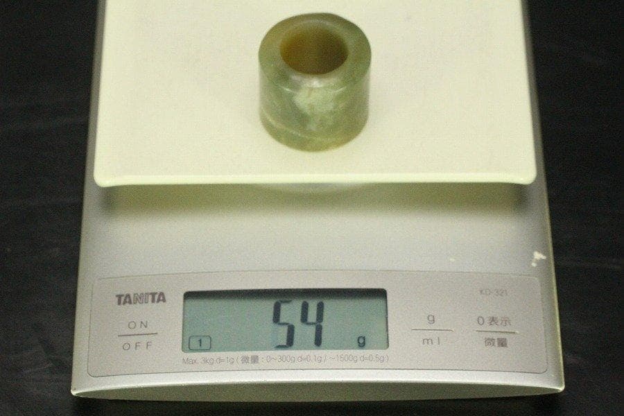 中国美術 青白玉 指貫 環 旧家蔵出