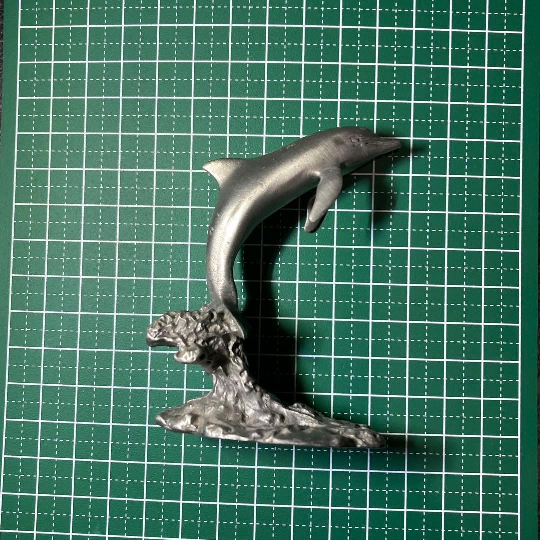 ビンテージピューター　イルカオブジェ　置物