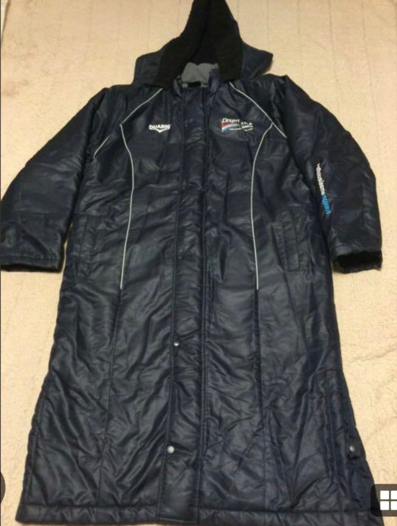 DUARIG デュアリグ 裏地ボア 中綿ベンチコート ネイビー系 Lサイズ