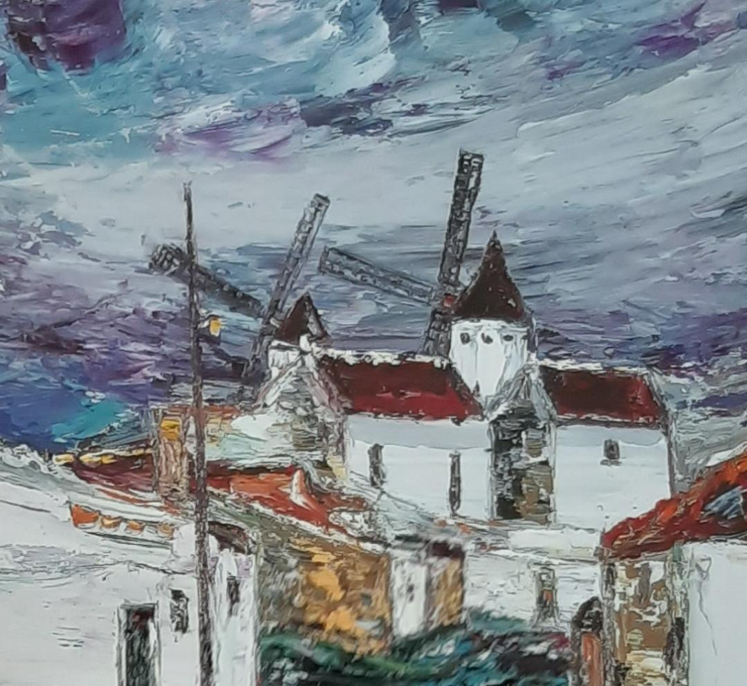 鈴木マサハル、「クリプターナ村」、希少画集の額装画、四季、風景