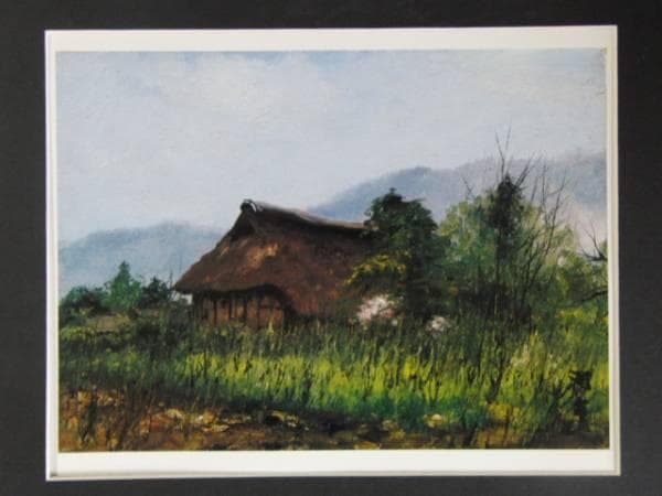 向井潤吉、【秩父路春閑】、希少な額装用画集より、新品額装付、状態良好