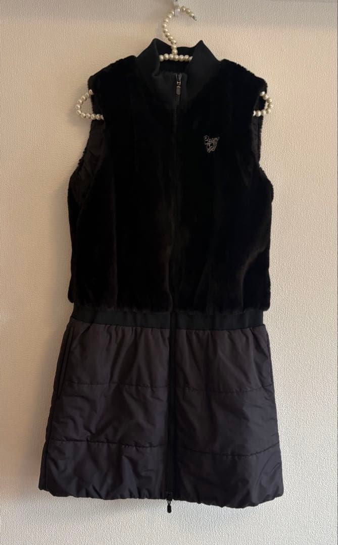 BEAMS GOLF ファー　中綿　ワンピース ブラック M