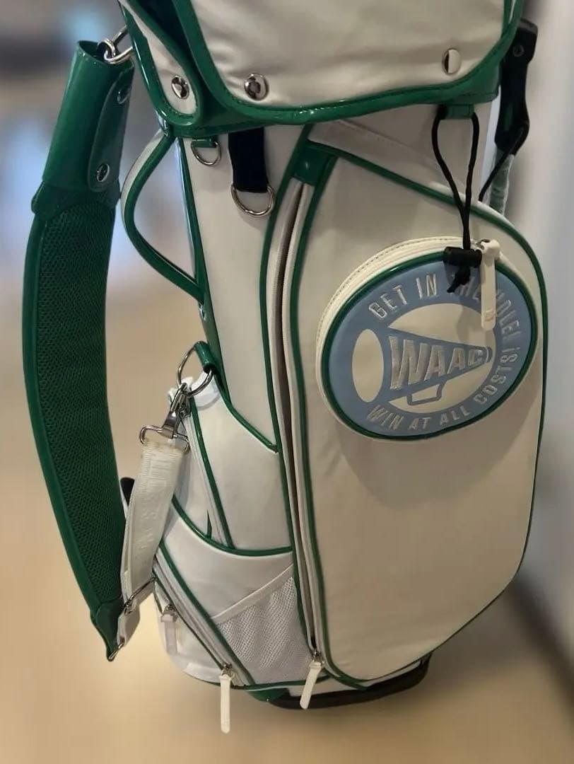WAAC ゴルフキャディバッグ ホワイト/グリーン