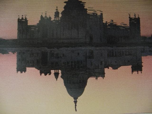 吉田博、【ヴィクトリア　メモリアル】、希少画集画、高級新品額・額装付、状態美麗