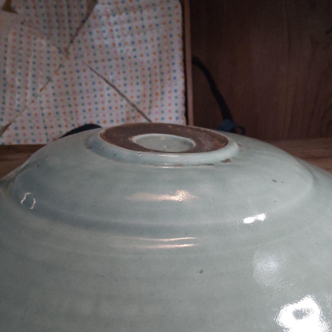 初期伊万里～淡青磁草花文様尺越大皿