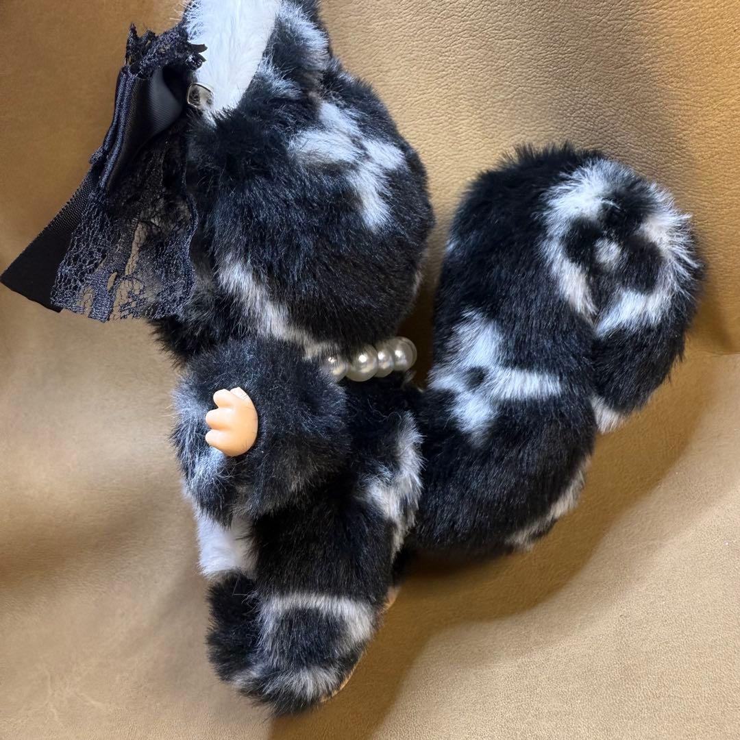 海外限定　ZIMOMO ジモモ　カスタム　高品質　黒白　ふわふわ　りす