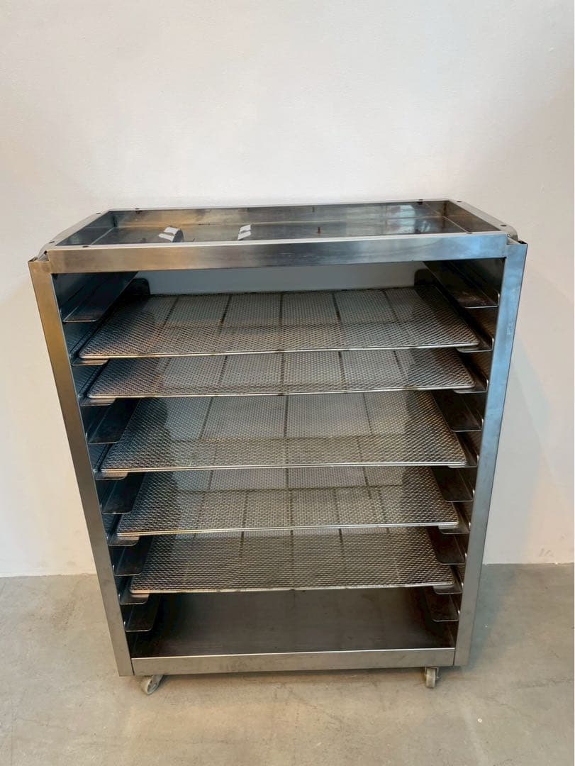 ステンレス トレイラック 網棚5段 ワゴン 什器 インダストリアル 収納