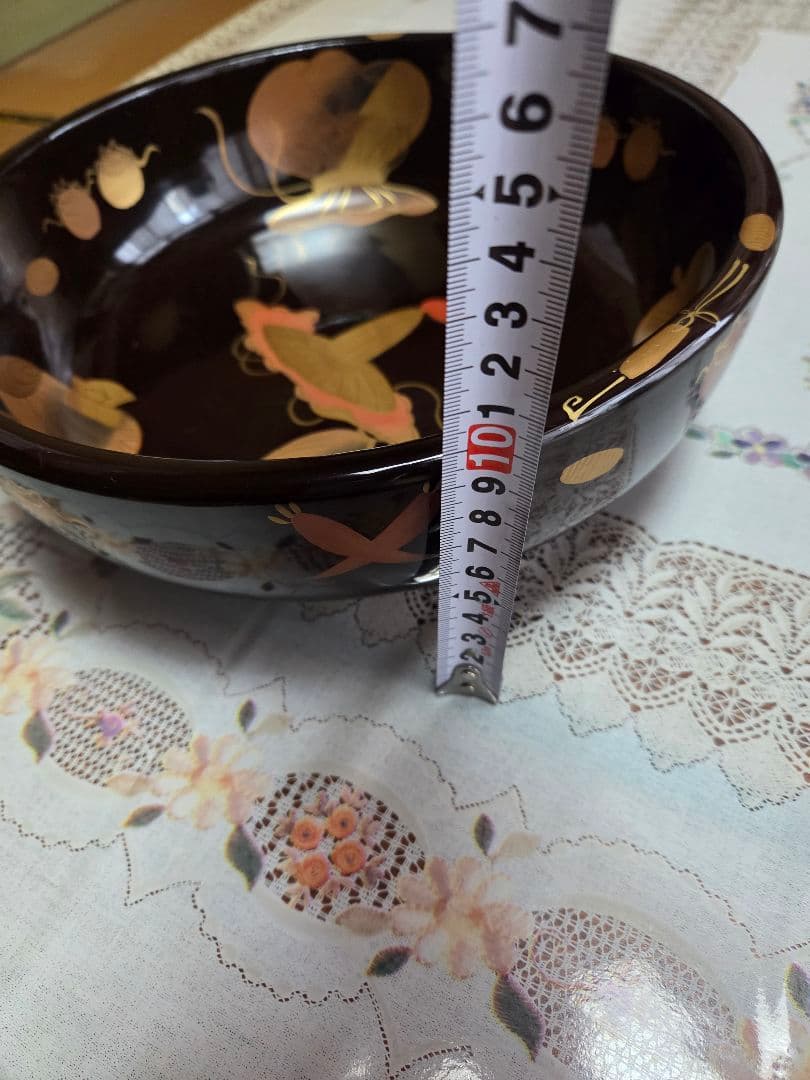 漆器 深皿 金色装飾 直径30cm