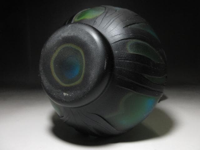 欧州 EmileGalle エミール・ガレ ガラス花瓶／クレマチス図／木箱入り