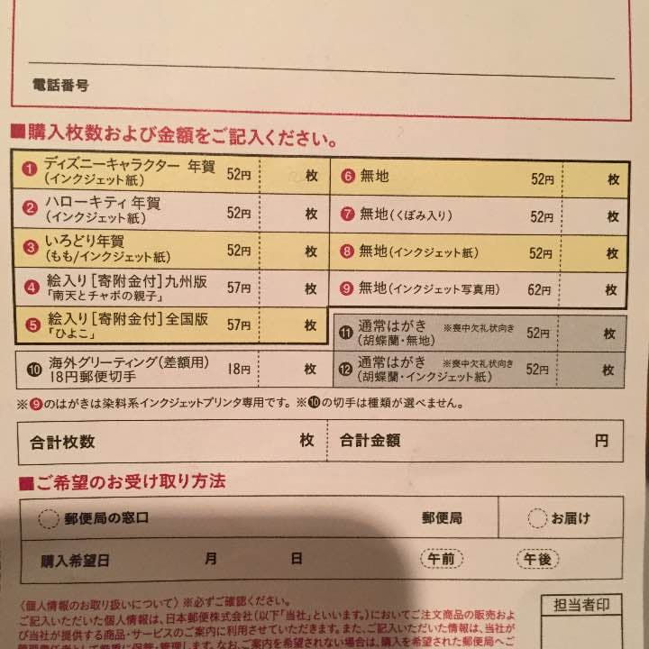 2017年年賀ハガキ500枚