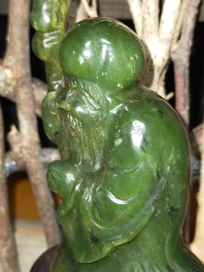 ♥値下げ！♥中国　翡翠　寿老人　置物　骨董　古玩