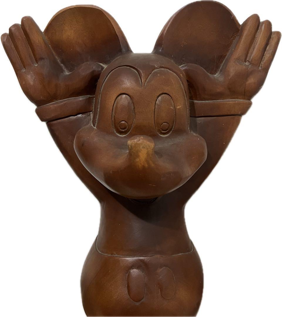 ミッキーマウス 特大 木彫り 置物 インテリア ミッキー ディズニー 木製彫刻