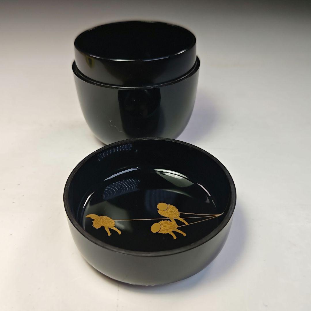 イ777 棗『塗師　松斉』『曳舟蒔絵　中棗　共箱』茶器　茶入　茶道具