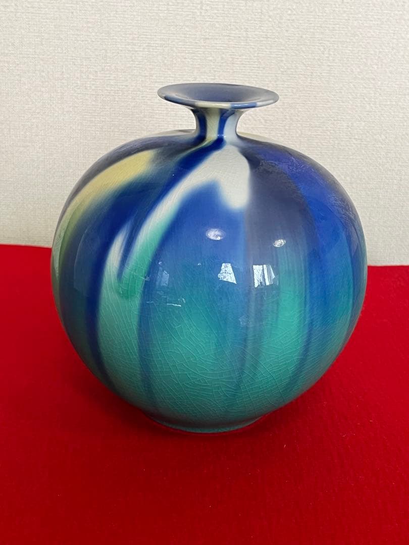 四代 徳田八十吉 襲名記念作品 彩釉 三彩壷『彩光』管理T238