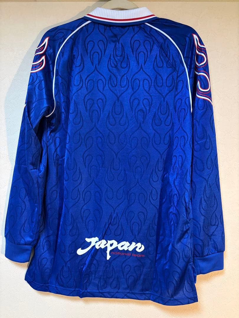 ASICS JFA 日本代表 ユニフォーム 長袖 ブルー 炎柄 1998