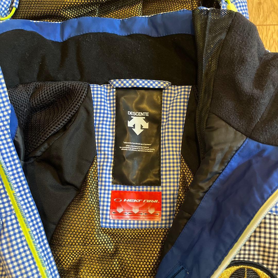 DESCENTE × OGASAKA スキーウェア 上下 青と白のチェック柄