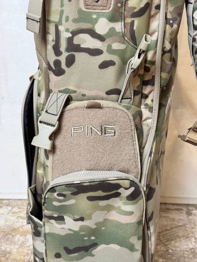 【US限定】PING 迷彩 キャディバッグ スタンド付き カモフラ柄
