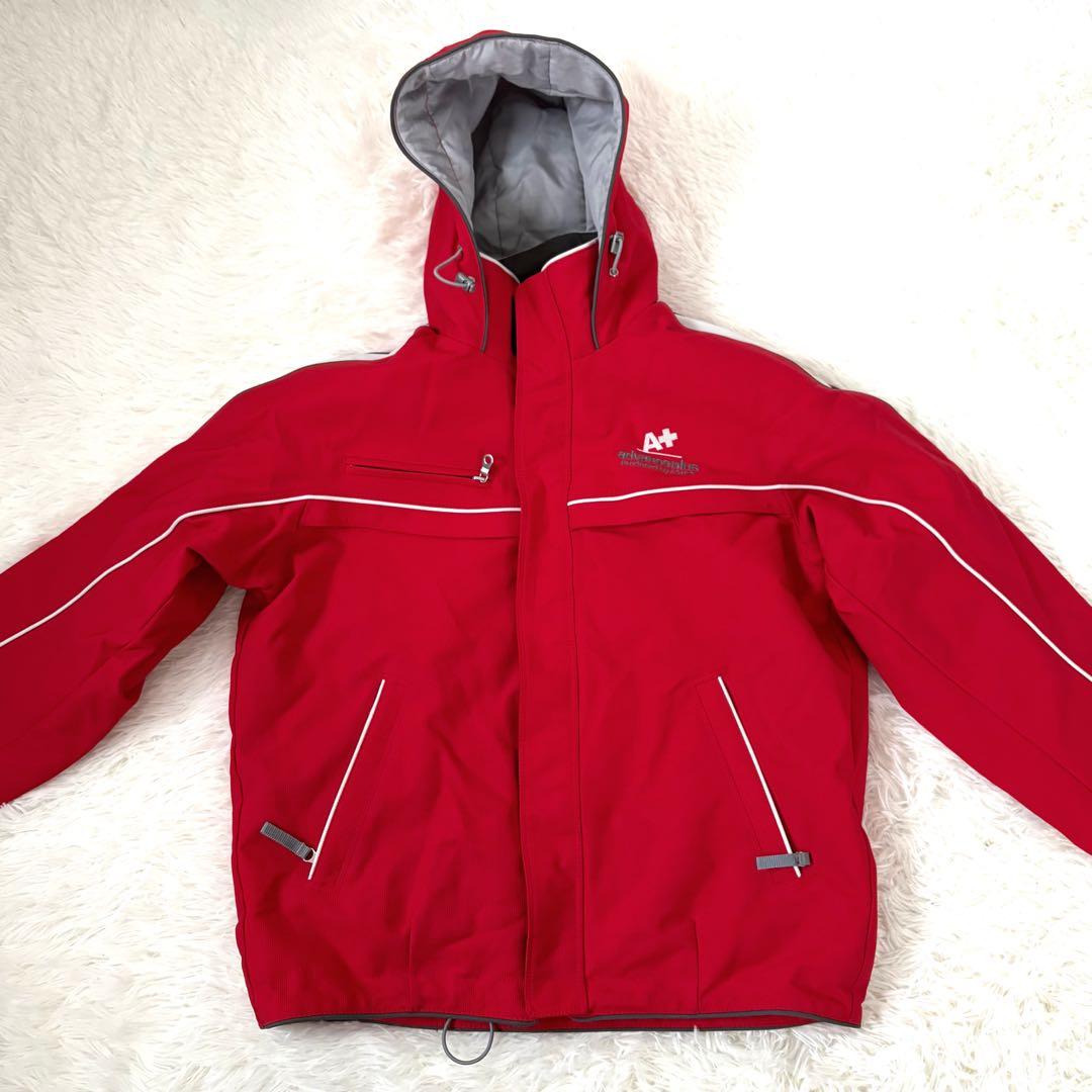 極美品☆asics advance plus スキーウェア　赤　上下セット　M