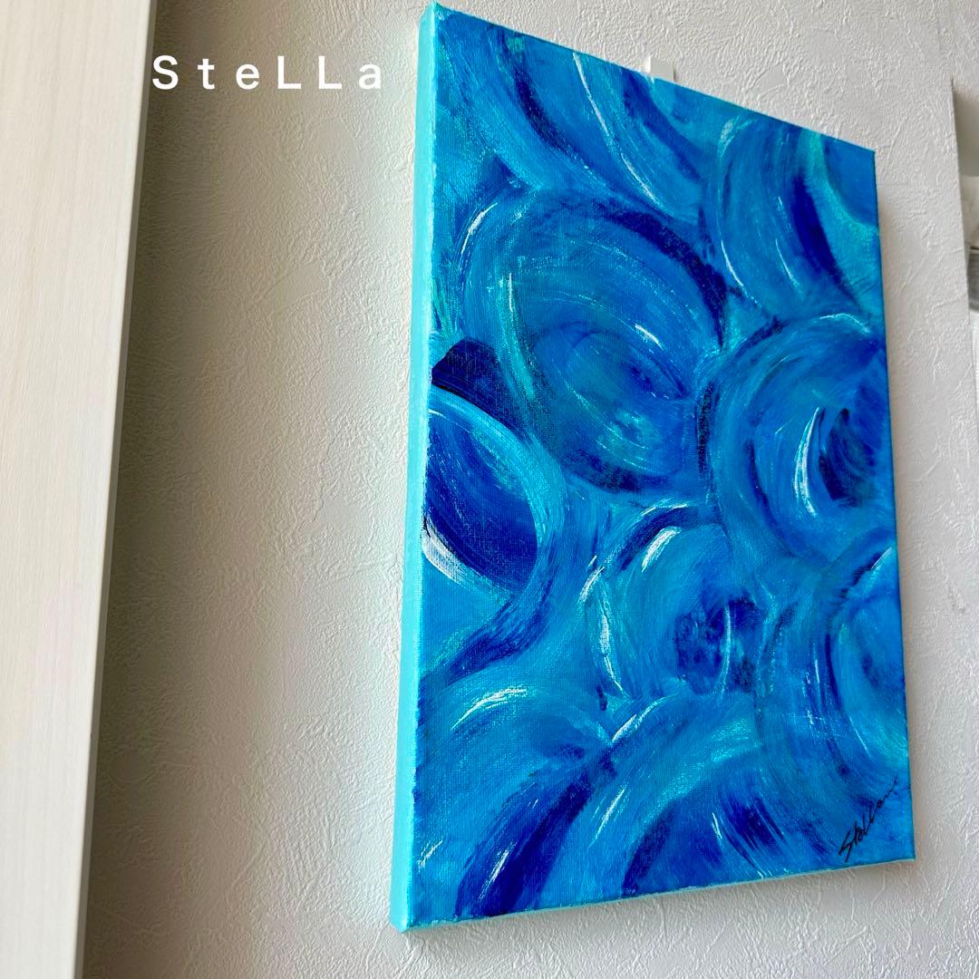モダンアート　現代アート　ブルー　抽象画　北欧アート　北欧　スタイリッシュ　絵画