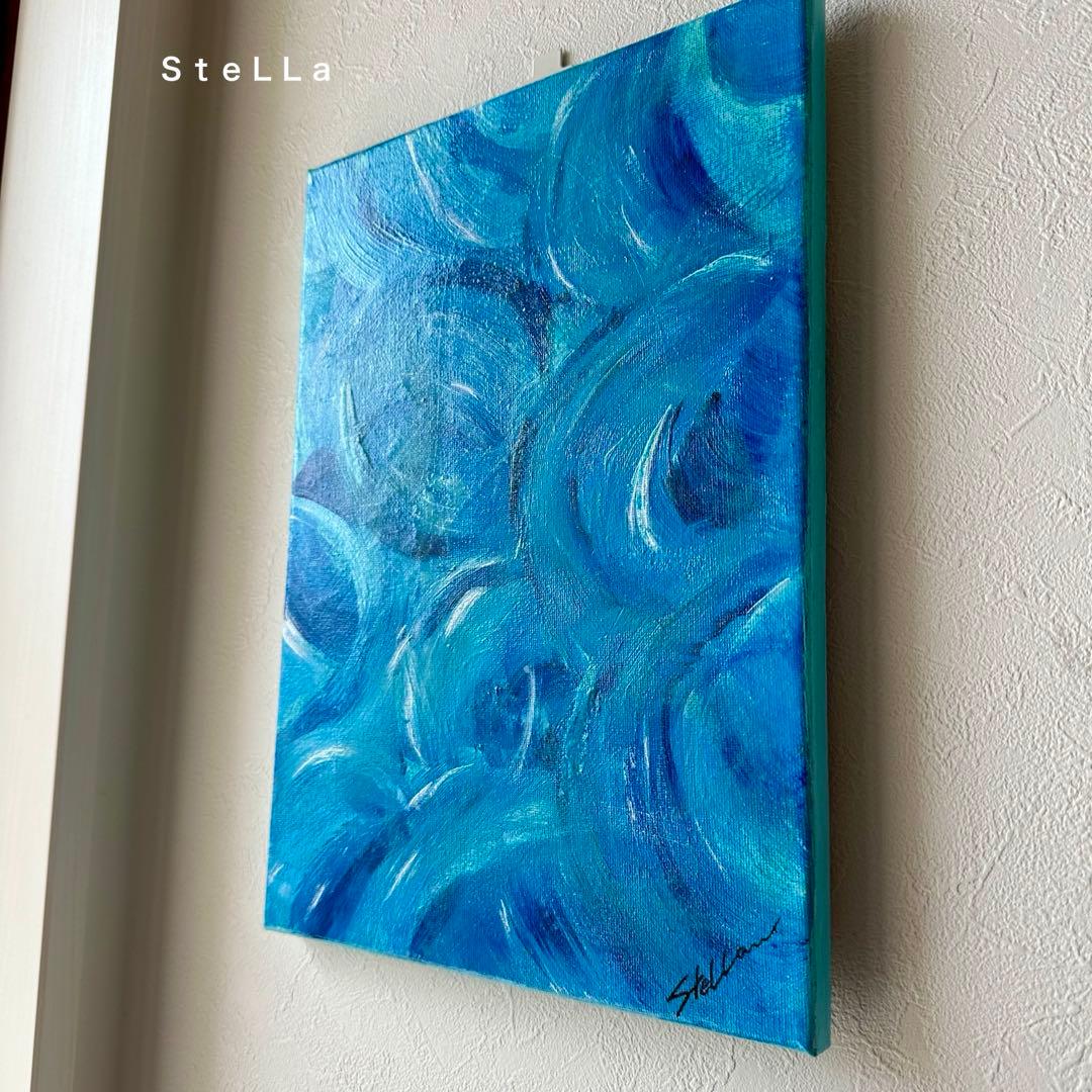 モダンアート　現代アート　ブルー　抽象画　北欧アート　北欧　スタイリッシュ　絵画