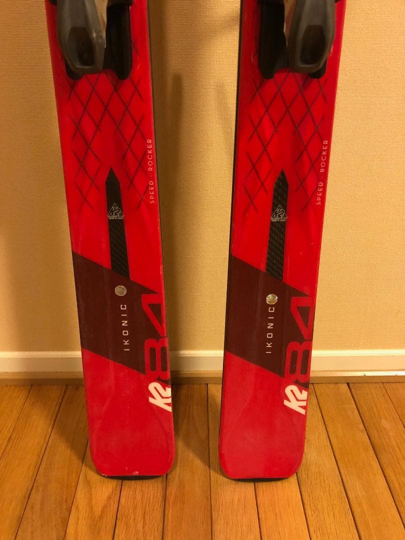K2 IKONIC 84 スキー板 赤 バインディング付き