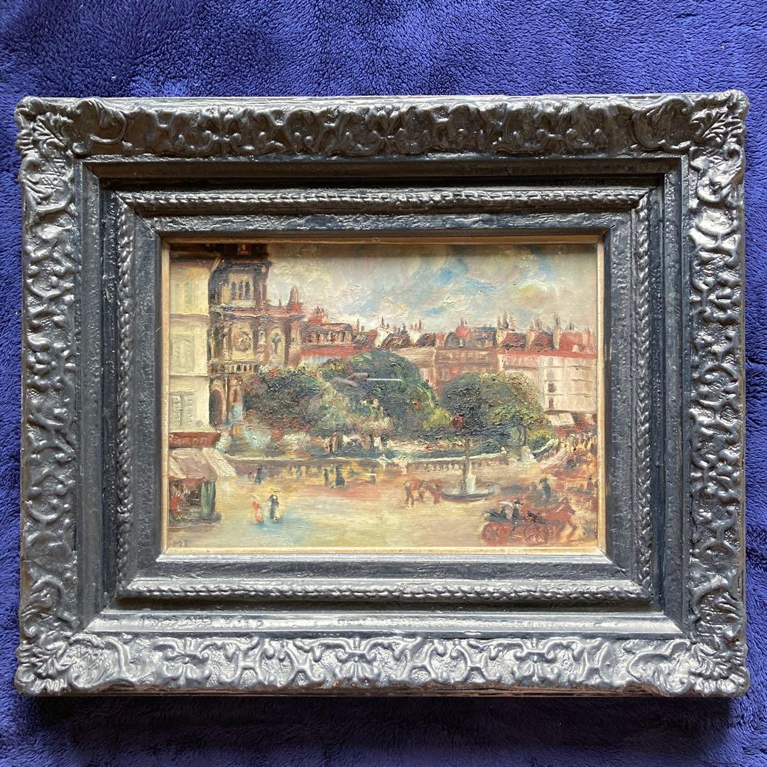 ルノアール模写生田実Place de laTrinite額44×53絵24×43