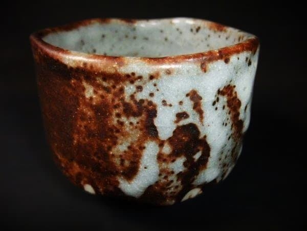 竹村脩 鼠志野 くろがね窯 銘「脩」志野茶碗 共布 共箱