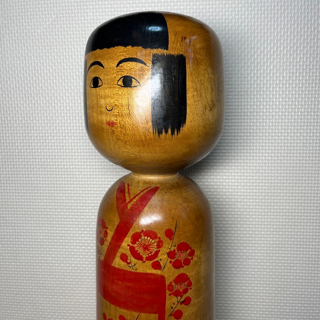 ⭕️木地山こけし1.5尺　伝統こけし　小椋啓太郎指導松竹梅模様　蒔絵師　小野寺重一