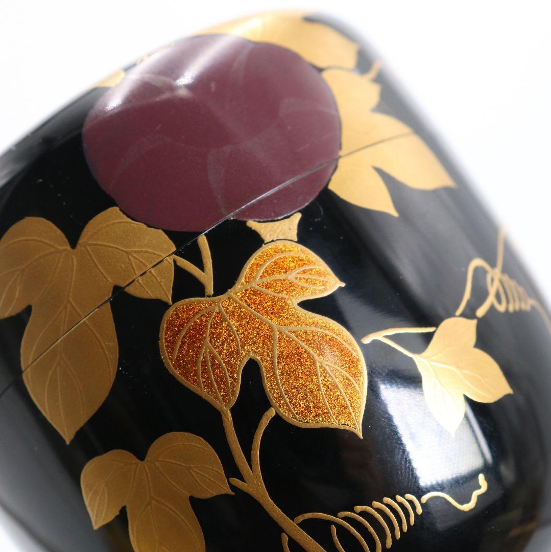 田中宗凌作 朝顔蒔絵 中棗 茶道具 共箱　V997