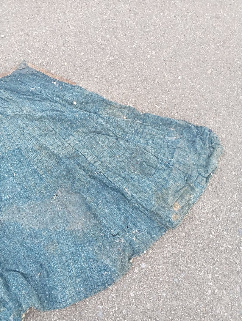 襤褸　合羽　江戸　古布　刺子　リメイク　ボロ　綿　藍染　時代劇 レインコート