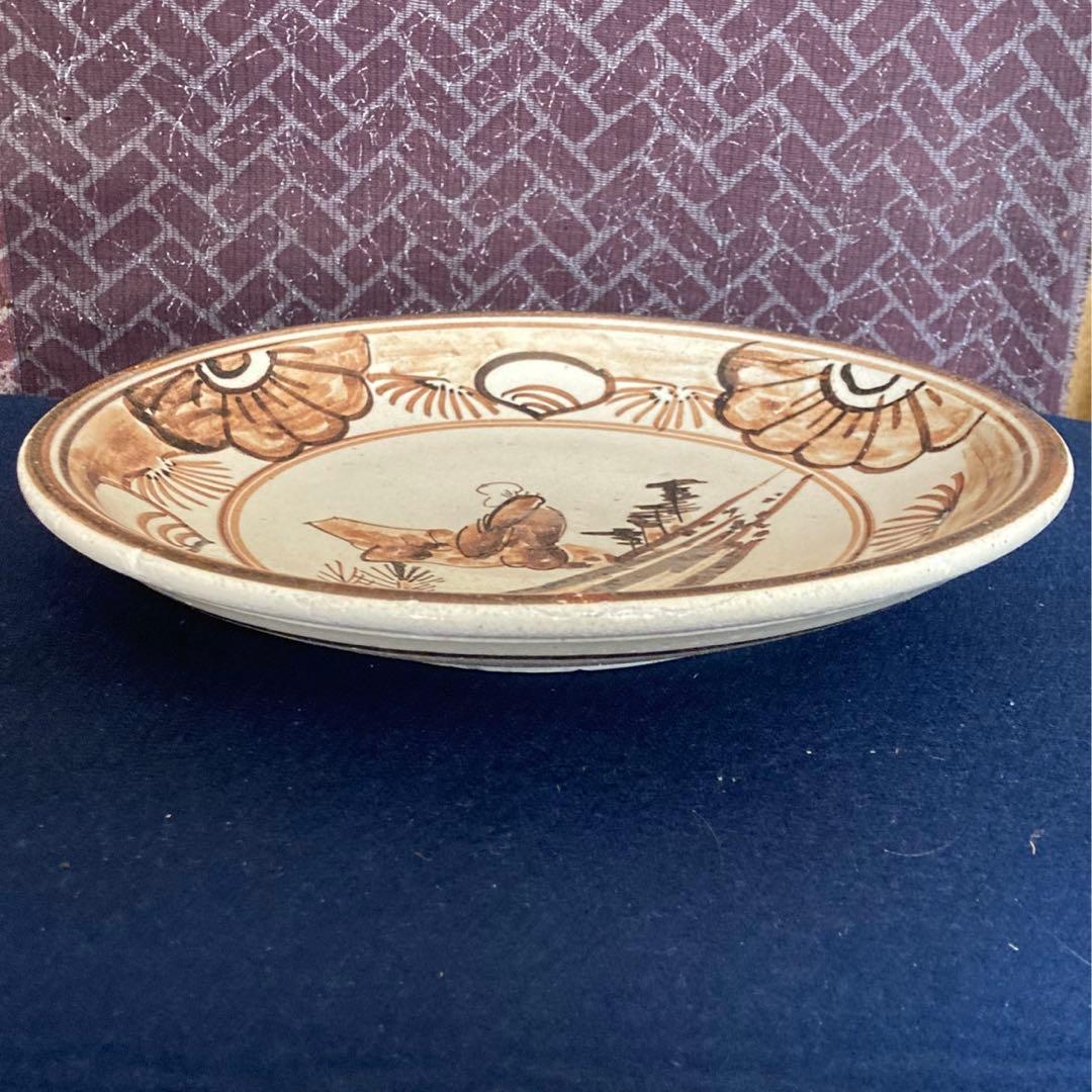 古絵瀬戸　宝寿御坊様紋平皿