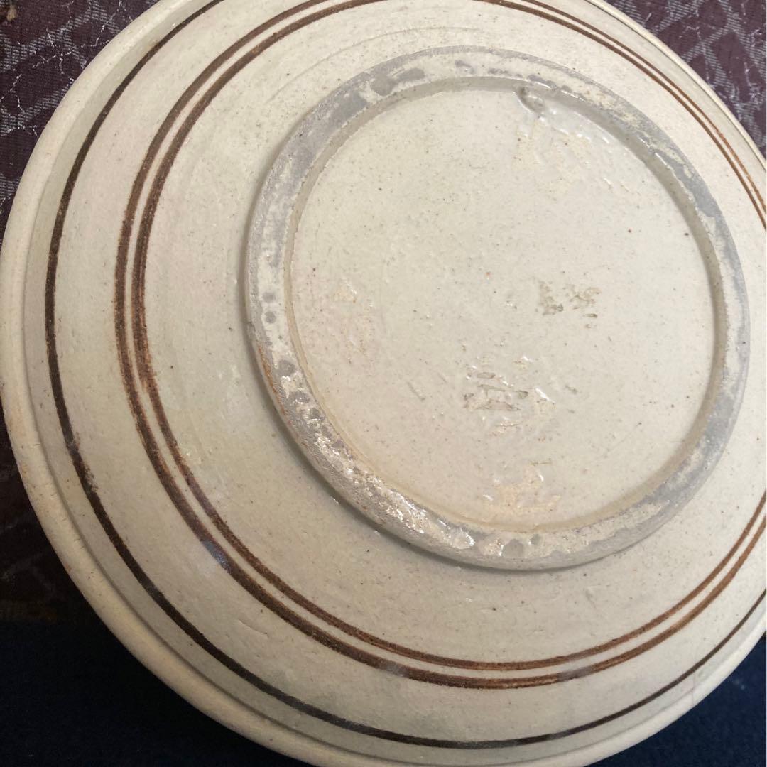 古絵瀬戸　宝寿御坊様紋平皿