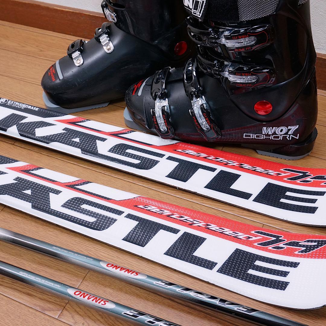 メンテ済 160cm 靴26～26.5cm KASTLE カービングスキーセット