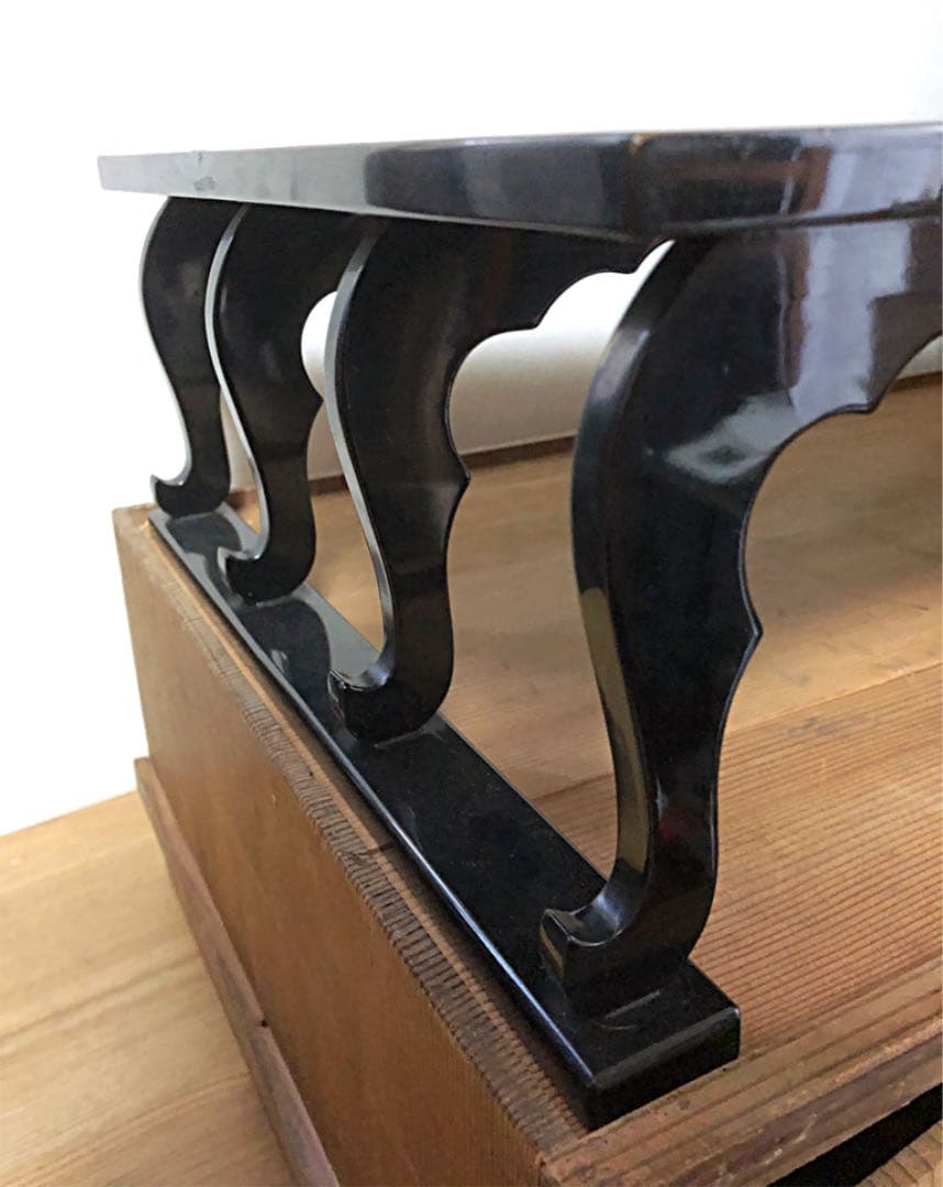 時代 漆芸 在銘 八足 平卓 香台 花台 共箱 特別価格