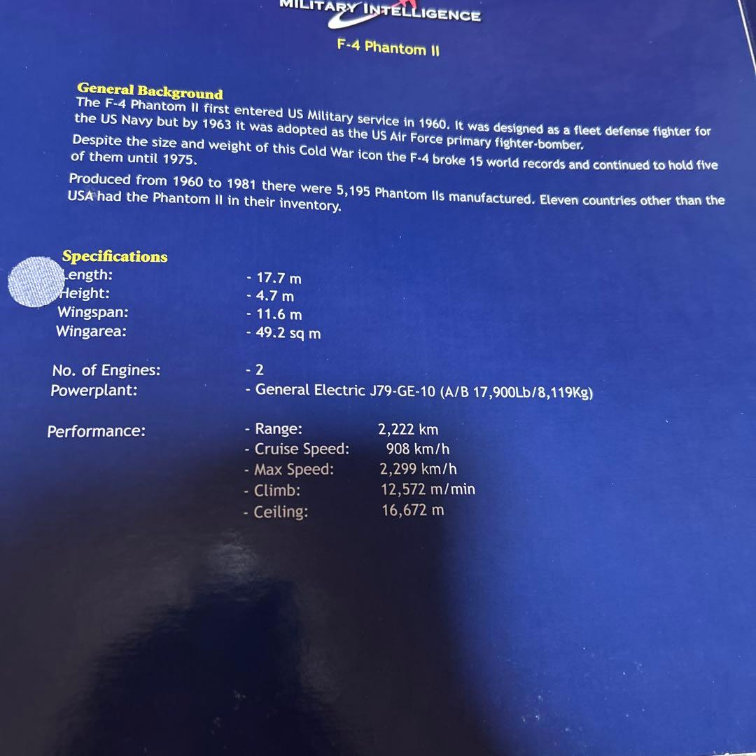 未開封 F-4 Phantom II 1/72スケールモデル