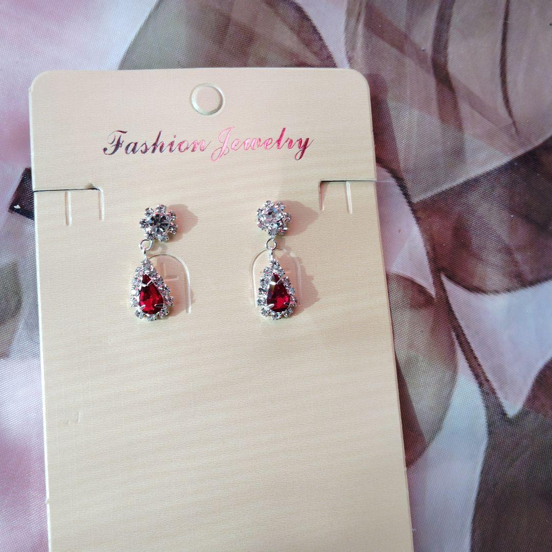 極可愛ピンク社交ダンスドレス ネックレス、ピアスセット付