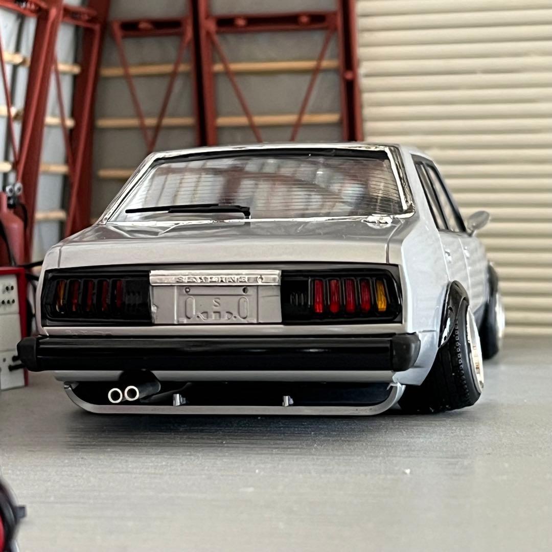 プラモデル車完成品　アオシマ　1/24  ジャパン4Dr  街道レーサー 旧車