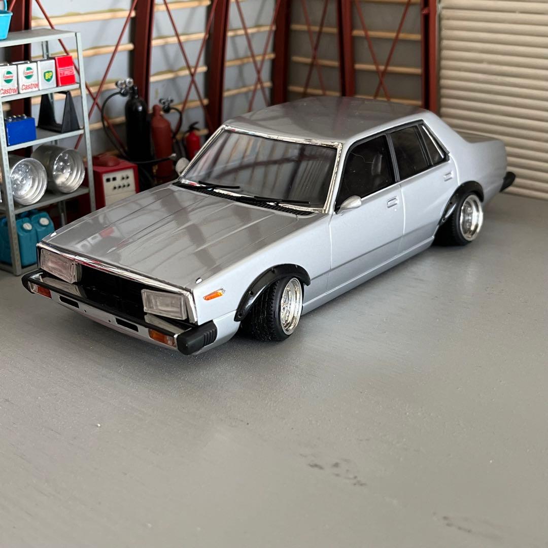 プラモデル車完成品　アオシマ　1/24  ジャパン4Dr  街道レーサー 旧車