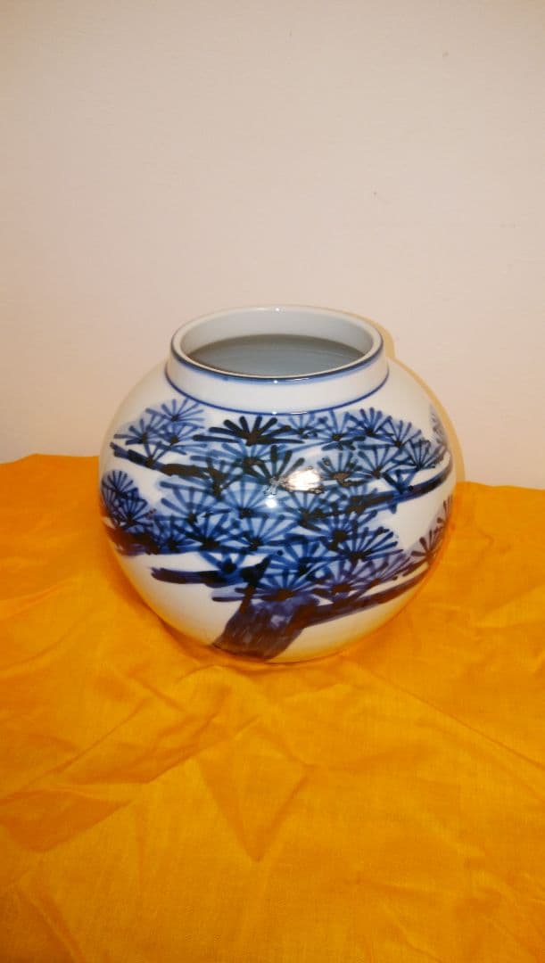 近藤濶　松絵花瓶　人間国宝近藤悠三次男