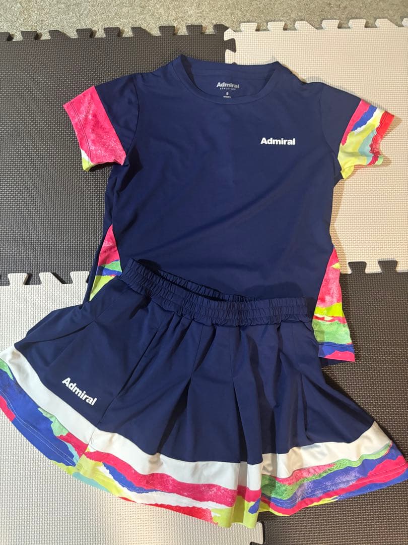 Admiral テニスウェア Sネイビー/マルチカラー　セットアップ