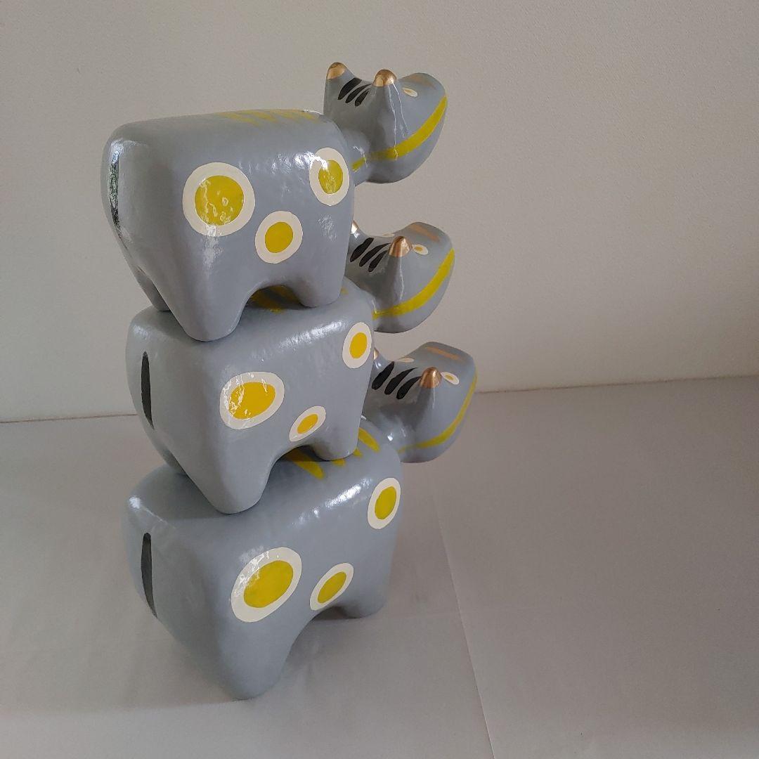 野沢民芸　グレべこ　　　赤べこ　グレー