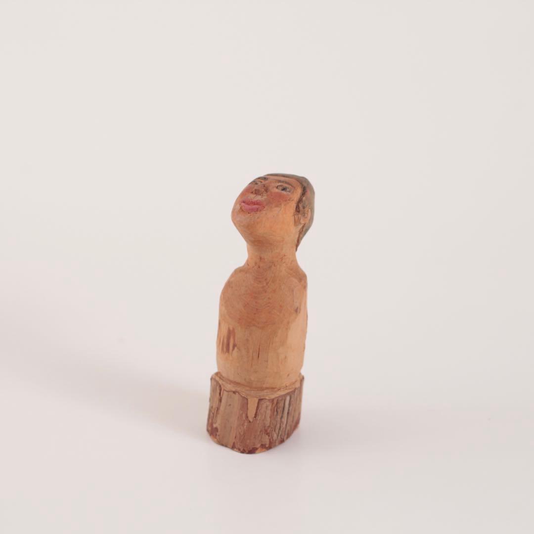 ふしぎな 木彫 人物像 古道具 アンティーク オブジェ
